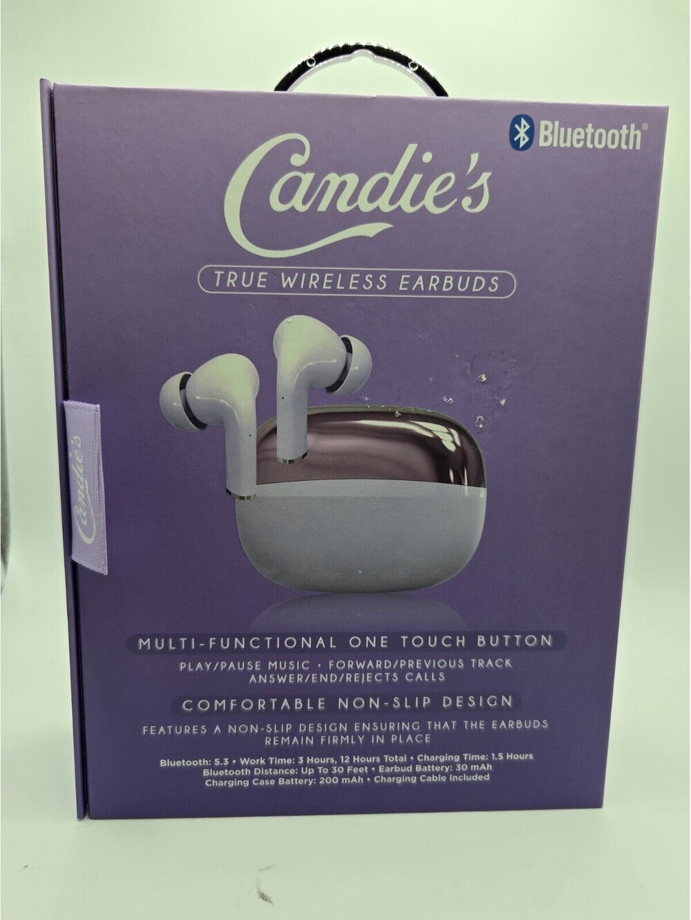 Candie's True Wireless Earbuds Bluetooth Light Purple Lavender NIB New In Box - Picture 2 of 4
